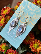 Load image into Gallery viewer, Final Collection, Rainbow Moonstone Leaf Dangles
