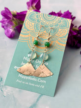 Load image into Gallery viewer, Color Therapy Aqua Chalcedony and Chrysoprase Bohemian Gold Fill Dangles
