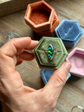 Load image into Gallery viewer, Aurora Opal and Black Onyx, Inlay Checkerboard, sterling silver ring, size 7
