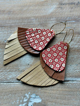 Load image into Gallery viewer, Daisy Mae Leather Dangles, Gold Hypoallergenic Hoops

