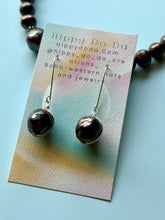 Load image into Gallery viewer, Beautiful Peacock Iridescent Luster Baroque Pearl Sterling Silver Dangle Earrings
