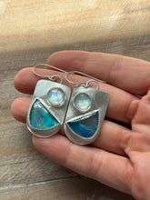 Load image into Gallery viewer, Sparkly Aurora Opal Sterling Silver Earrings
