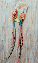 Load image into Gallery viewer, Light As A Feather FUN Rooster Feather Gold Earrings
