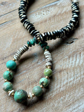 Load image into Gallery viewer, Rustic African Turquoise and Bone Beaded Necklace

