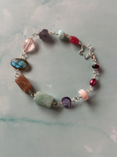 Load image into Gallery viewer, Color Therapy Sterling Silver Rainbow Gemstone Bracelet
