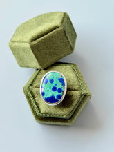 Load image into Gallery viewer, Bluebird Azurite Sterling Silver Ring, size 6.75
