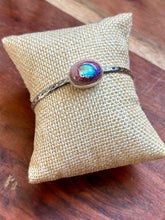 Load image into Gallery viewer, Mexican Fire Opal Sterling Silver Bangle
