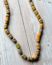 Load image into Gallery viewer, Autumn Refresh Vintage Sunflower Yellow Swirl Trade Beads Necklace

