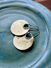 Load image into Gallery viewer, Hammered Boho Star Brass Disk Dangles
