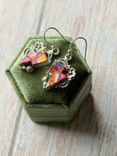 Load image into Gallery viewer, Spiny Oyster and Mojave Lightened Bolt Turquoise Dangle Earrings
