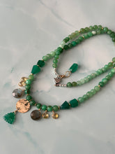 Load image into Gallery viewer, Color Therapy Mighty Green Mixed Metal Necklace
