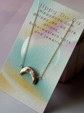 Load image into Gallery viewer, Mermaid Mauve Crescent Moon Pearl Gold Fill Necklace
