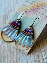 Load image into Gallery viewer, Rustic Copper Beaded Petal Fan Earrings, Hypoallergenic
