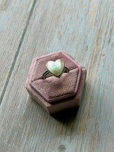 Load image into Gallery viewer, SALTY COLLECTION Heart Shaped Mother of Pearl Sterling Silver Ring, Size 8-8.25
