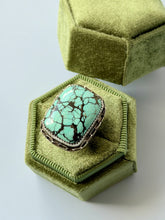 Load image into Gallery viewer, Rare Hubei Turquoise Sterling Silver Ring, size 7.75
