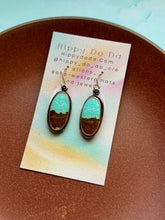 Load image into Gallery viewer, Rustic Number 8 Turquoise Dangle Earrings

