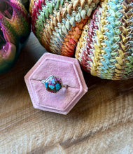 Load image into Gallery viewer, Hexagon Shaped Mojave Turquoise Sterling Silver Ring, Size 8
