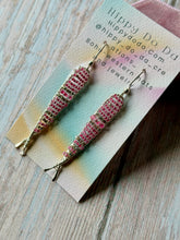 Load image into Gallery viewer, Cheerful Pink Beaded Fishy Earrings
