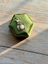 Load image into Gallery viewer, Oxidized Australian Opal and Cross Sterling Silver Pendant
