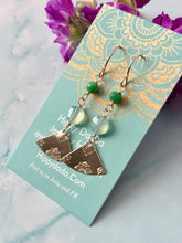 Load image into Gallery viewer, Color Therapy Aqua Chalcedony and Chrysoprase Bohemian Gold Fill Dangles
