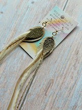 Load image into Gallery viewer, Light As A Feather FUN Rooster Feather Gold Earrings
