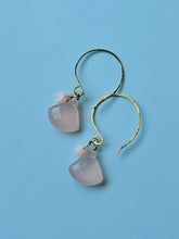 Load image into Gallery viewer, Treasure Trunk Pink Opal and Pink Chalcedony Gemstone Hammered Dangle Earrings
