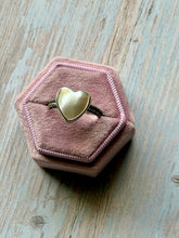 Load image into Gallery viewer, SALTY COLLECTION Heart Shaped Mother of Pearl Sterling Silver Ring, Size 9-9.25
