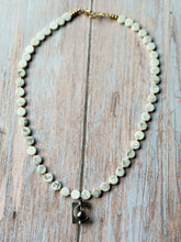 Load image into Gallery viewer, White Marbled Howlite and Vintage Silver Pendant Necklace
