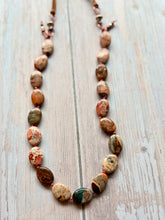 Load image into Gallery viewer, Autumn Refresh  Rugged Red Creek Jasper Leather Adjustable Necklace
