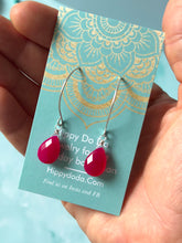 Load image into Gallery viewer, Hot Pink Onyx Sterling Silver Dangles
