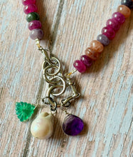 Load image into Gallery viewer, Sugar Plum Jade Beaded Carabiner Necklace
