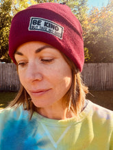 Load image into Gallery viewer, Be Kind But Take No Shit Knit Slouched Olive Green  Beanie
