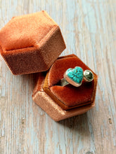 Load image into Gallery viewer, Hubei Turquoise and Pyrite Sterling Silver Open Ring
