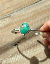 Load image into Gallery viewer, Matte Sterling Silver Kingman Turquoise Cuff Bracelet
