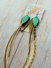 Load image into Gallery viewer, Light As A Feather FUN Rooster Feather Silver Earrings
