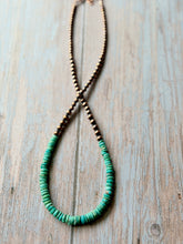 Load image into Gallery viewer, Royston Turquoise and Rustic Copper Forever Necklace
