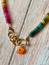Load image into Gallery viewer, Ombré  Rainbow Jade Beaded Carabiner Necklace
