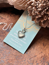Load image into Gallery viewer, Rose Cut Sea Green Chalcedony Heart Sterling Silver Necklace

