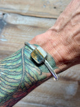 Load image into Gallery viewer, Matte Sterling Silver Picturesque Starry Night Jasper Cuff Bracelet
