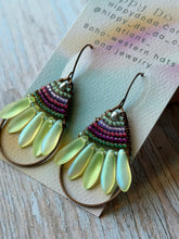 Load image into Gallery viewer, Rustic Copper Beaded Petal Fan Earrings, Hypoallergenic
