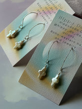 Load image into Gallery viewer, Mermaid Freshwater Cross Pearl Sterling Silver Dangles
