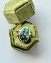 Load image into Gallery viewer, Morenci Turquoise Sterling Silver Ring, size 8.75
