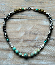 Load image into Gallery viewer, Rustic African Turquoise and Bone Beaded Necklace
