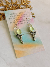 Load image into Gallery viewer, TBFL Collection, Prehnite Hummingbird Sterling Silver Dangle Earrings

