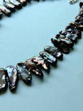 Load image into Gallery viewer, Beautiful Peacock Iridescent Luster Pearl Statement Necklace
