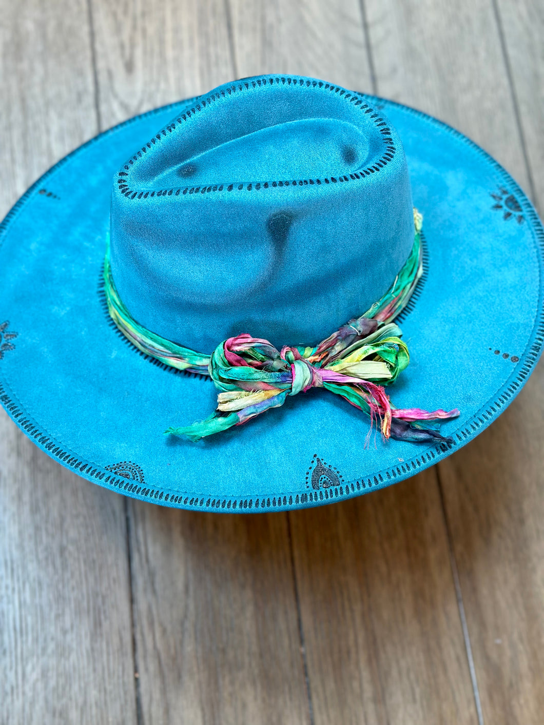 The Billie Jean Hat, Blue Wide Brim Fedora