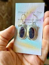Load image into Gallery viewer, Matte Bloodshot Iolite Sterling Silver Earrings
