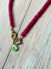 Load image into Gallery viewer, Fuchsia Beaded Carabiner Necklace
