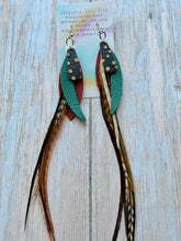 Load image into Gallery viewer, Light As A Feather FUN Rooster Feather Silver Earrings
