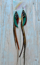 Load image into Gallery viewer, Light As A Feather FUN Rooster Feather Silver Earrings
